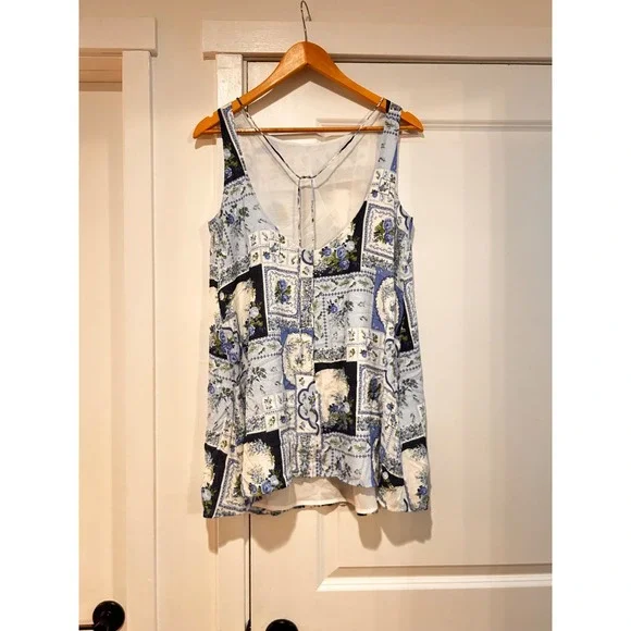 Abercrombie & Fitch Floral Patchwork Mini Dress XSP Resort Boho Whimsical 70s - Picture 5 of 10